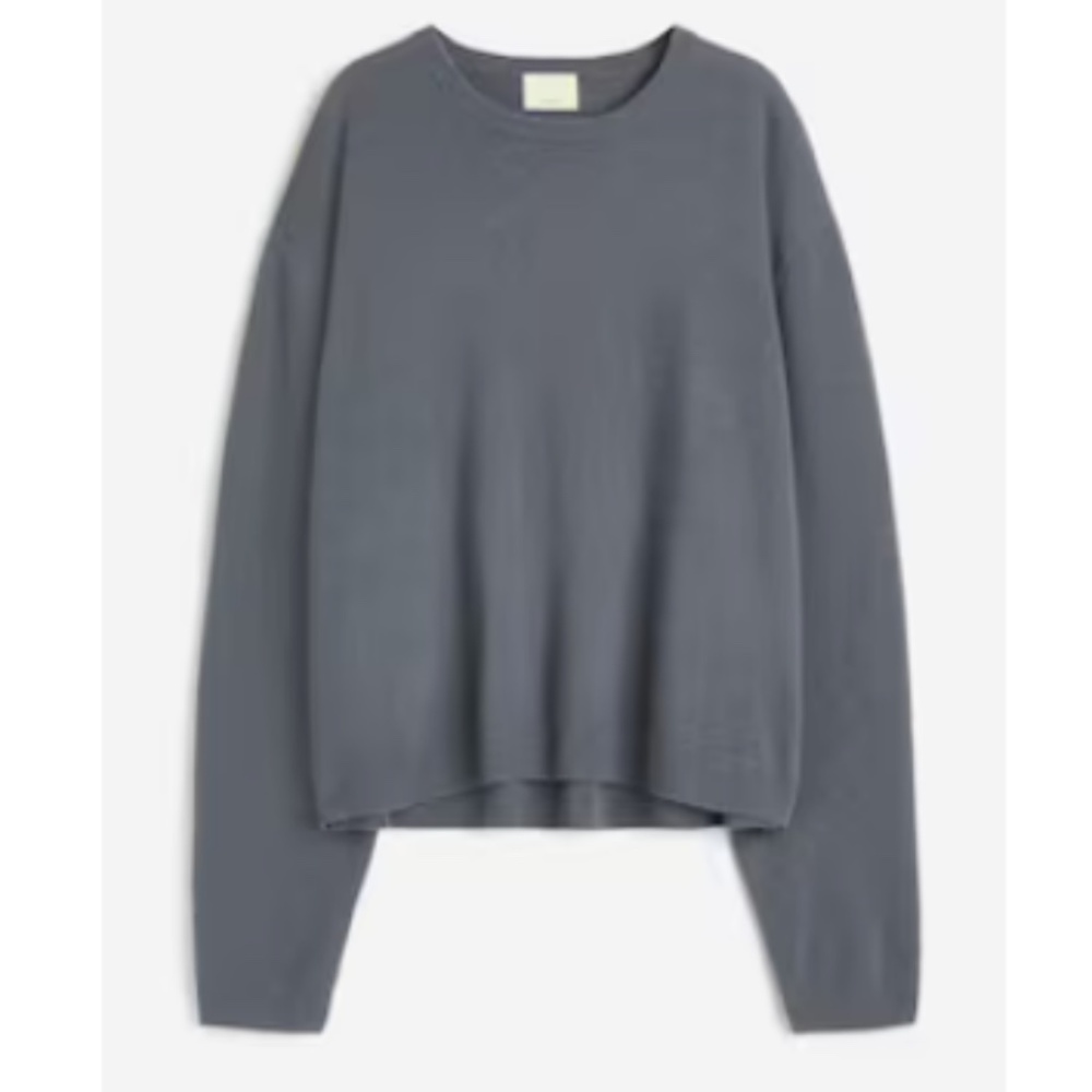 H&M Premium Selection Oatmeal Beige fine-knit cashmere Sweater Women Large